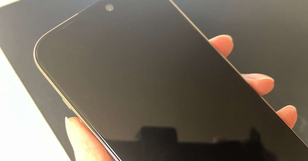 画面の気泡を取り出した後の写真